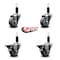 Service Caster 3'' Thermoplastic Rubber Wheel Swivel 1-1/8'' Expanding Stem Caster Set 2 Brakes, 4PK SCC-EX20S314-TPRB-2-PLB-2-118 - alternate 3